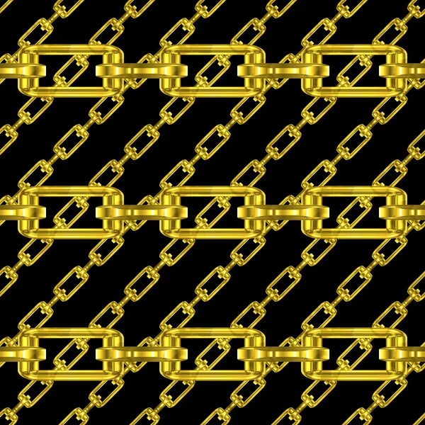 Cadenas doradas con fondo negro textura sin costuras — Foto de Stock