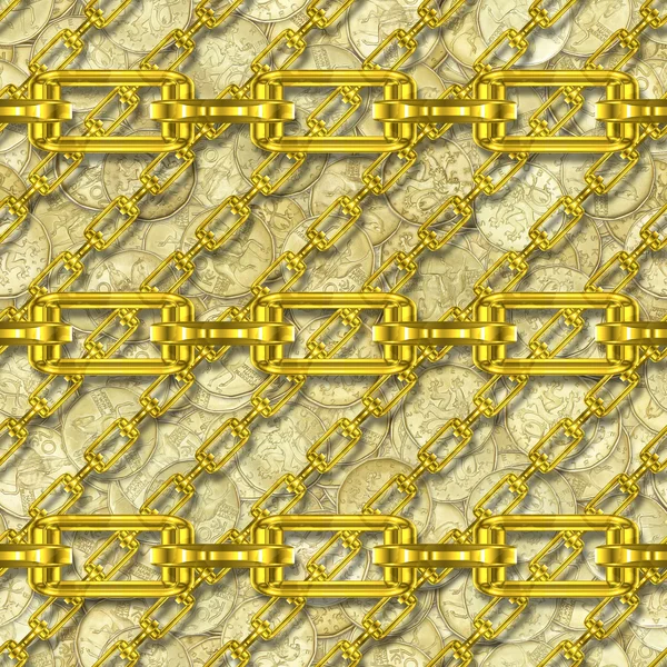 Iron chains with money seamless texture — Stock Photo, Image