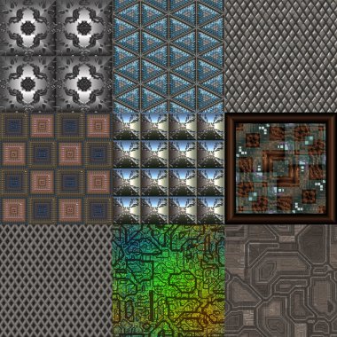 Metal desen oluşturulan dokuları kümesi