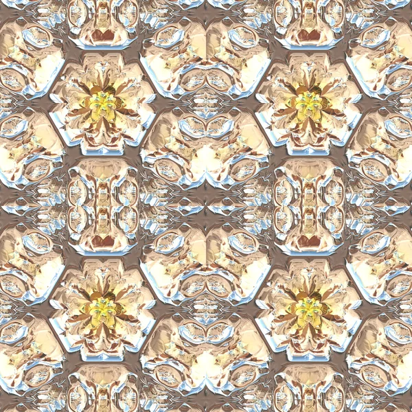 Glass floral seamless generated texture — Stock Photo, Image