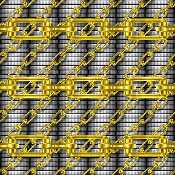 Iron chains with money seamless texture — Stock Photo, Image