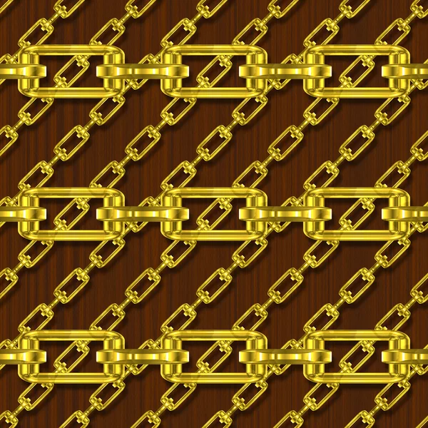 Iron chains with wood seamless texture — Stock Photo, Image