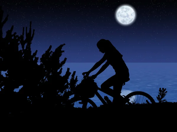 Fiets nacht rider — Stockfoto