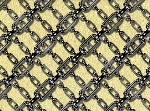 Iron chains with terry towel texture — Stock Photo, Image