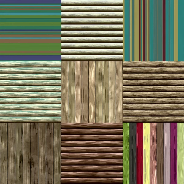 Set dari pagar kayu tekstur yang dihasilkan mulus — Stok Foto