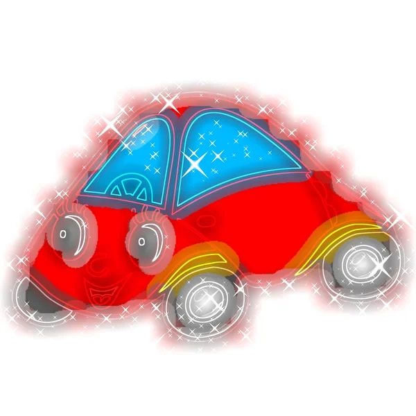 Игрушечный автомобиль светящийся фон — стоковое фото