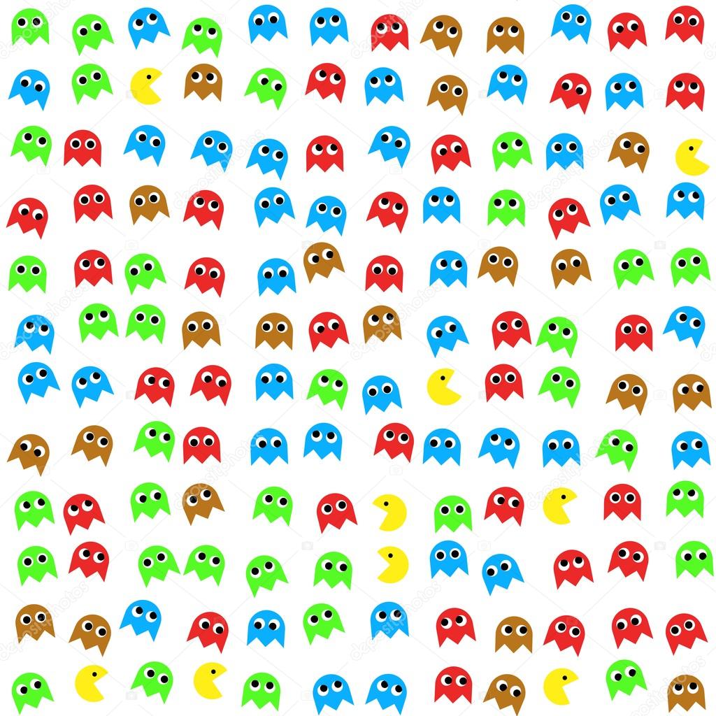 Game monsters seamless generated pattern