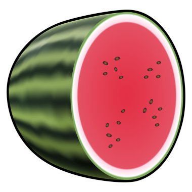 beyaz arkaplanda izole edilmiş karpuz