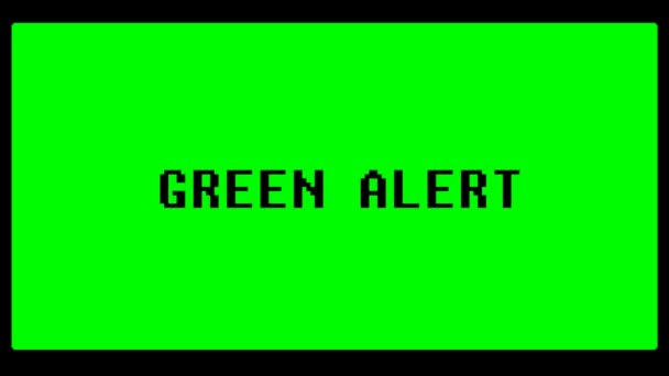 Czerwony alarm w latach 80-tych stary komputer pixelated styl — Wideo stockowe