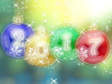 Mutlu yeni yıl 2017 parlayan arka plan
