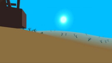 Düşük Poli retro tarzı moorland