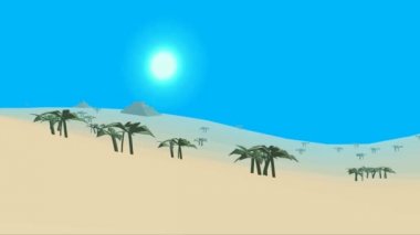 Düşük Poli retro tarzı çöl