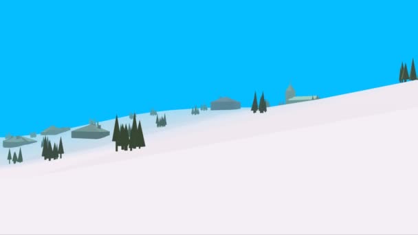 Low poly retro style frozen land — Stock Video