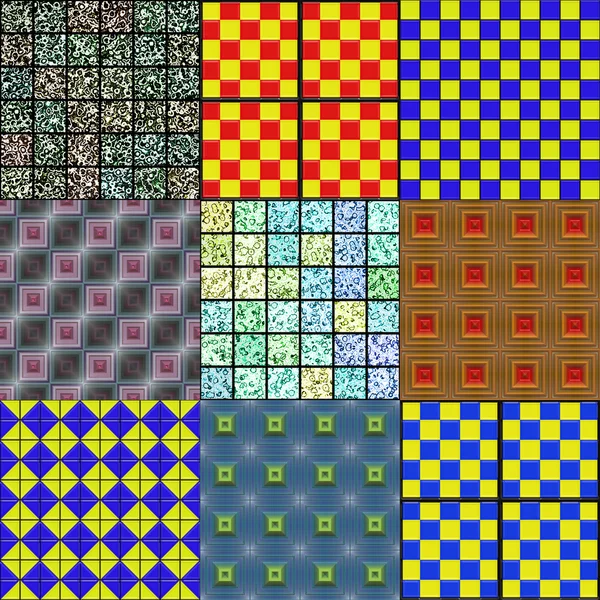 Set of tile pavement seamless generated textures — Stock Photo, Image