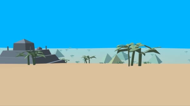 Пустыня в стиле ретро — стоковое видео