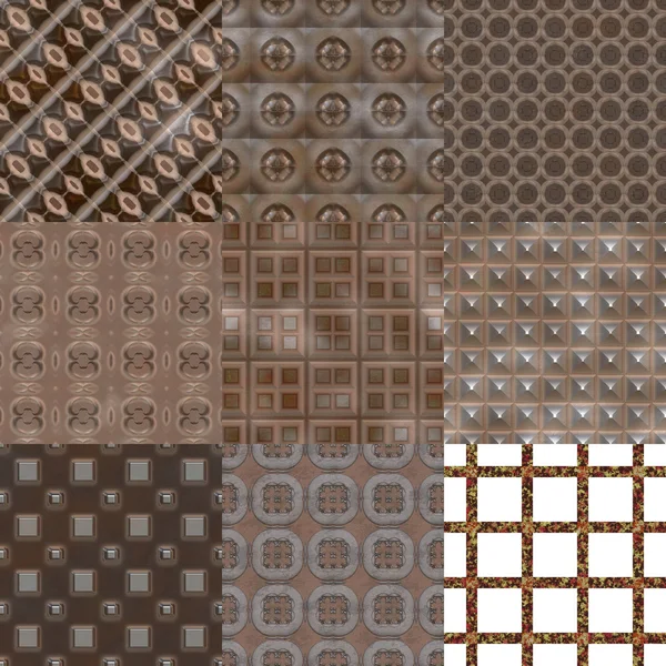 Set of rusted iron plate seamless generated textures — Stock Photo, Image