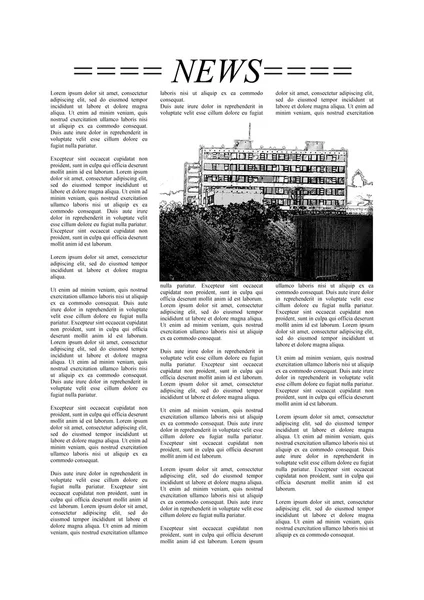 Página de jornal com texto Lorem Ipsum — Fotografia de Stock