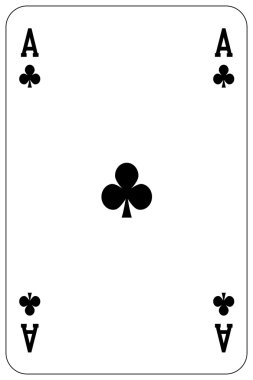 Poker oyun kağıdı as kulübü
