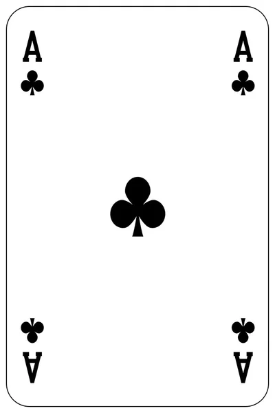 Poker playing card Ace club — Stock Vector