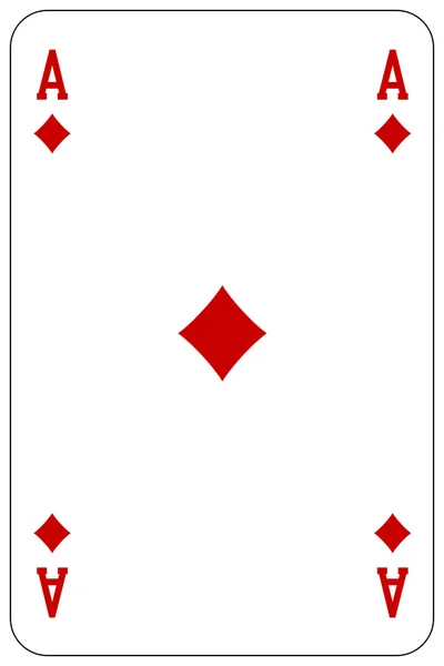 Poker playing card Ace diamond — Stock Vector