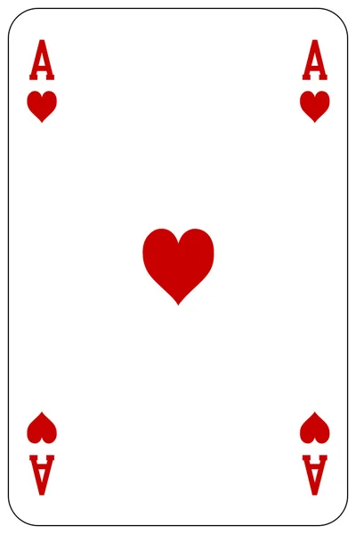 Poker carte da gioco Cuore di asso — Vettoriale Stock