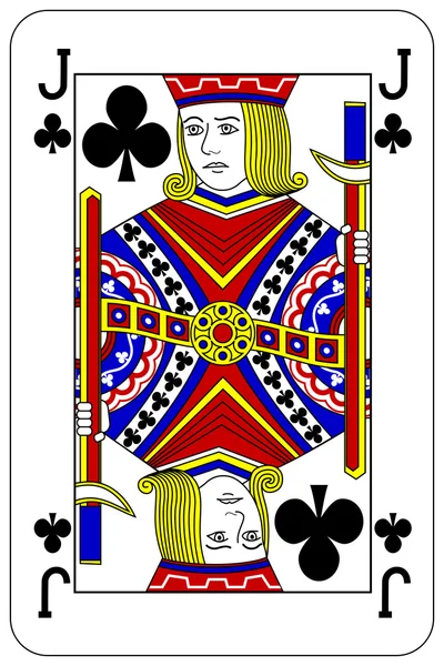 Poker playing card Jack club — Stock Vector