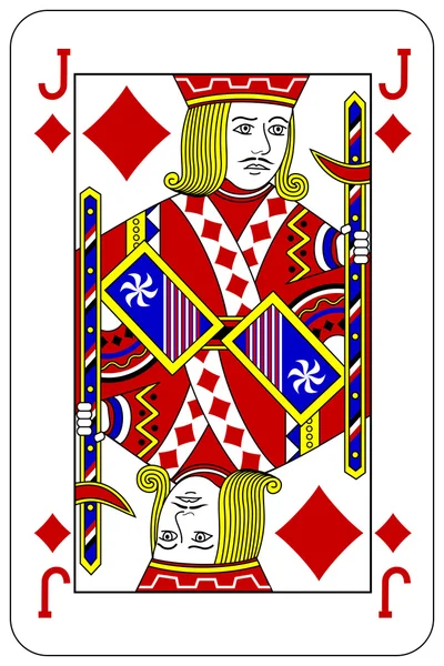 Покер грає в картку Джек діамант — стоковий вектор