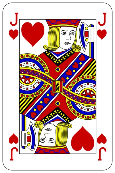 Poker naipe Jack corazón — Vector de stock