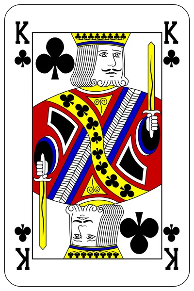 Poker playing card King club — Stock Vector