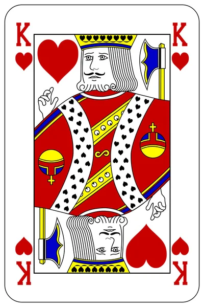 Poker carte da gioco Cuore di re — Vettoriale Stock