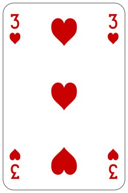 Poker oyun kağıdı 3 kalp