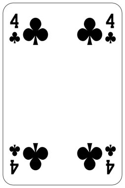 Poker oyun kağıdı 4 kulübü