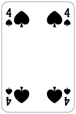 Poker oyun kağıdı 4 kürek