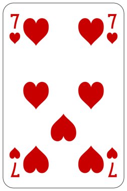 Poker oyun kağıdı 7 kalp
