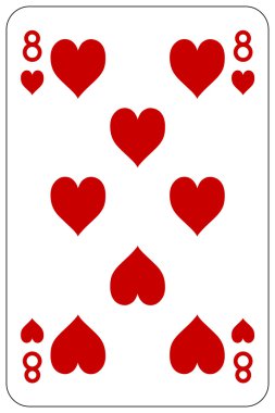 Poker oyun kağıdı 8 kalp