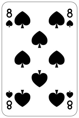 Poker oyun kağıdı 8 kürek