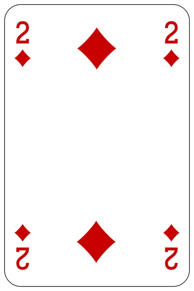 Poker cartão de jogar 2 diamante — Vetor de Stock