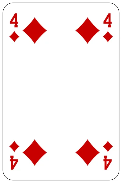 Poker carte à jouer 4 diamants — Image vectorielle