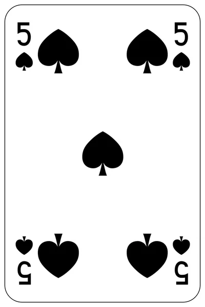 Poker playing card 5 spade — Stock Vector