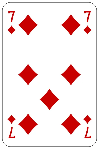 Poker playing card 7 diamond — Stock Vector