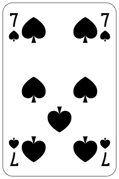 Poker cartão de jogar 7 espadas — Vetor de Stock