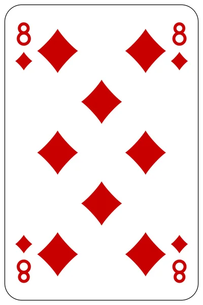 Poker-Spielkarte mit 8 Diamanten — Stockvektor