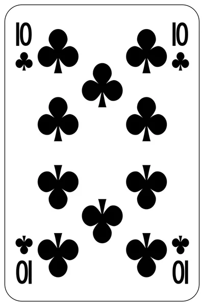 Poker carte à jouer 10 club — Image vectorielle