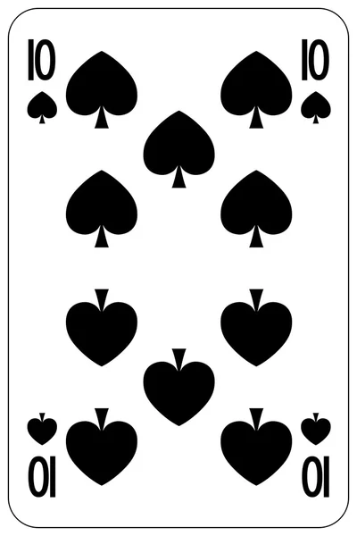 Poker oyun kağıdı 10 maça — Stok Vektör