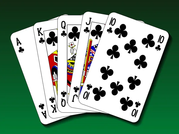 Main de poker - Royal Flush club — Image vectorielle