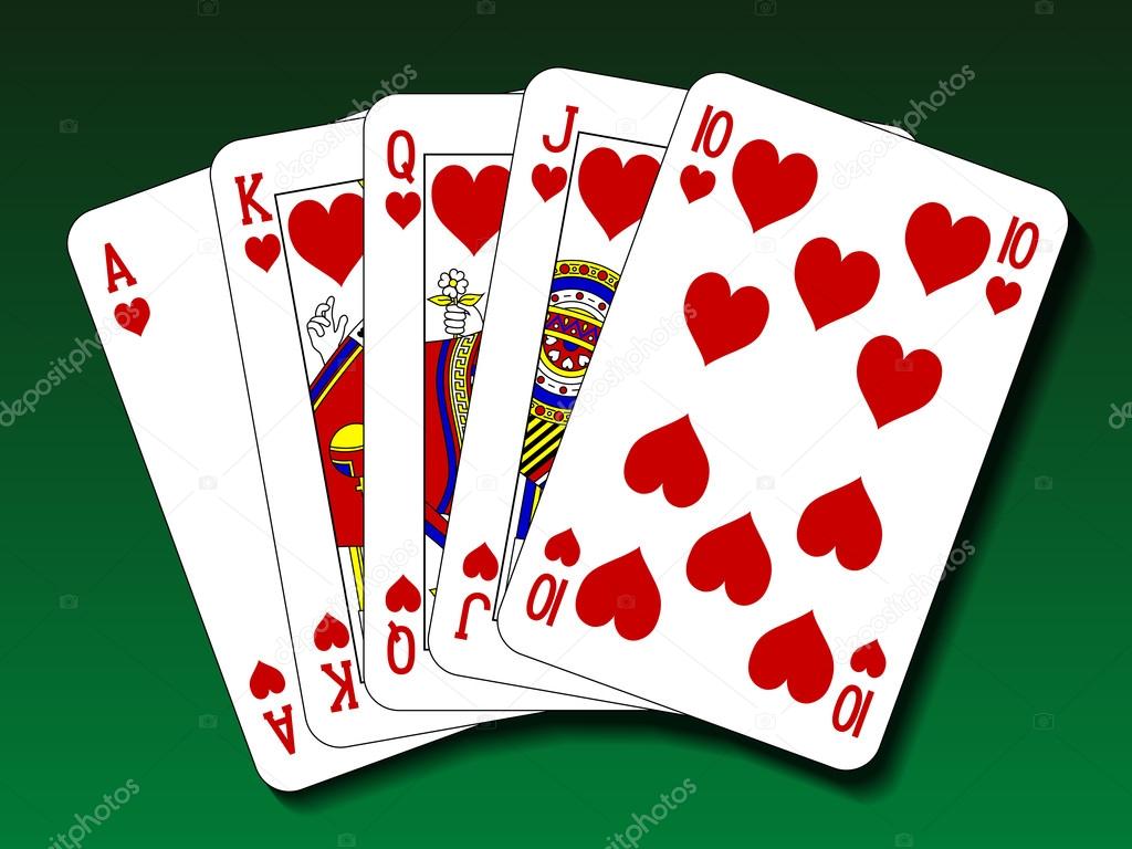 Poker hand Royal flush heart Stock Vector Image by ©PandaWild 83793014