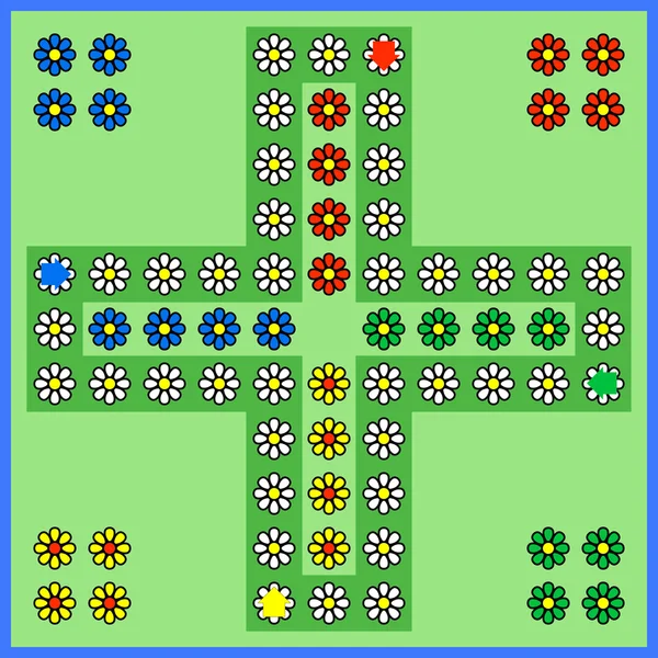 Ludo jogo de tabuleiro — Vetor de Stock