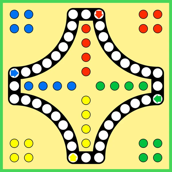 Tablero de ludo juego — Vector de stock