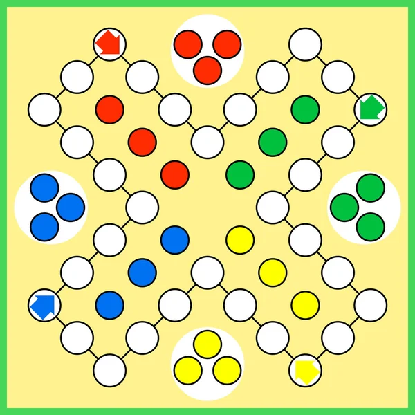 Ludo jogo de tabuleiro — Vetor de Stock