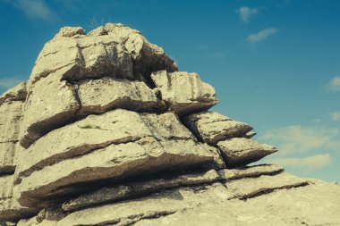 El Torcal, Antequera karstik kayalarda. İspanya.